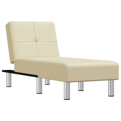 Chaiselongue Creme Kunstleder