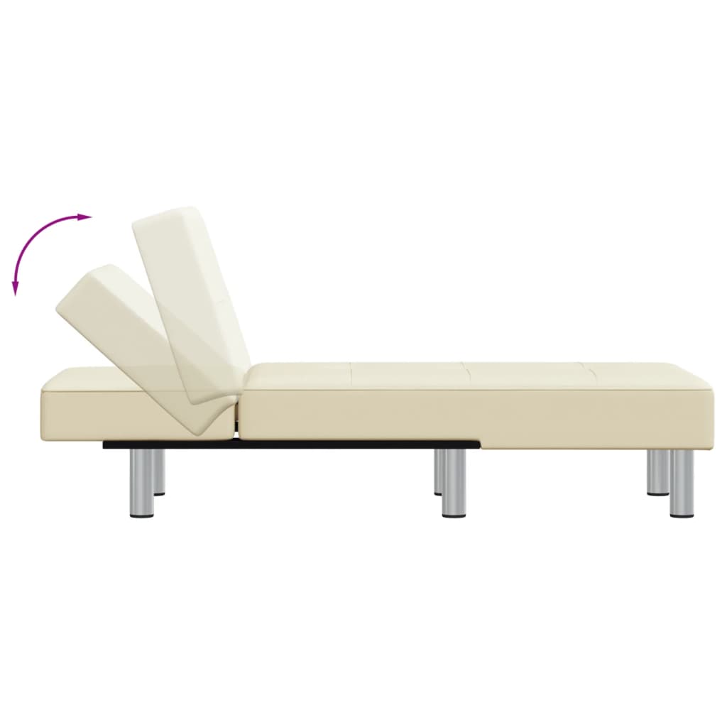 Chaiselongue Creme Kunstleder