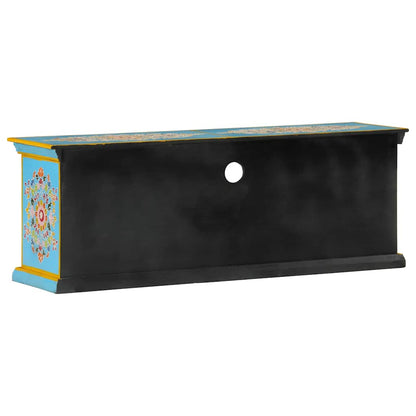 TV-Schrank Blau 110x30x40 cm Massivholz Mango