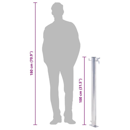 Wassersäule für den Garten 100 cm Edelstahl Rund