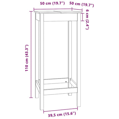 Bartisch Weiß 50x50x110 cm Massivholz Kiefer