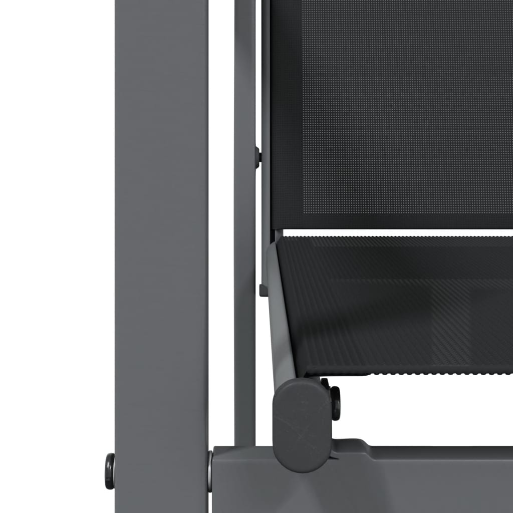 5-tlg. Garten-Essgruppe Schwarz Textilene und Stahl