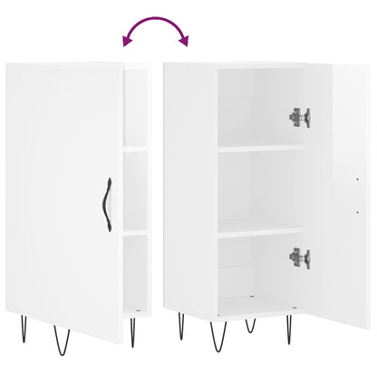 Sideboard Hochglanz-Weiß 34,5x34x90 cm Holzwerkstoff