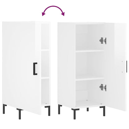 Sideboard Hochglanz-Weiß 34,5x34x90 cm Holzwerkstoff