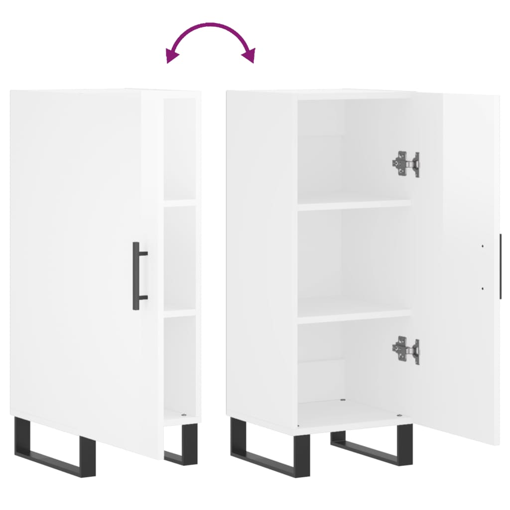 Sideboard Hochglanz-Weiß 34,5x34x90 cm Holzwerkstoff