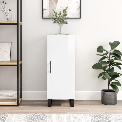 Sideboard Hochglanz-Weiß 34,5x34x90 cm Holzwerkstoff