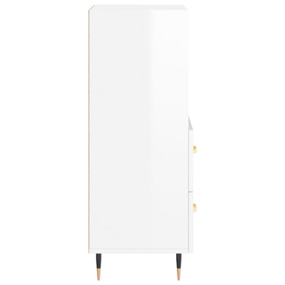 Sideboard Hochglanz-Weiß 34,5x34x90 cm Holzwerkstoff