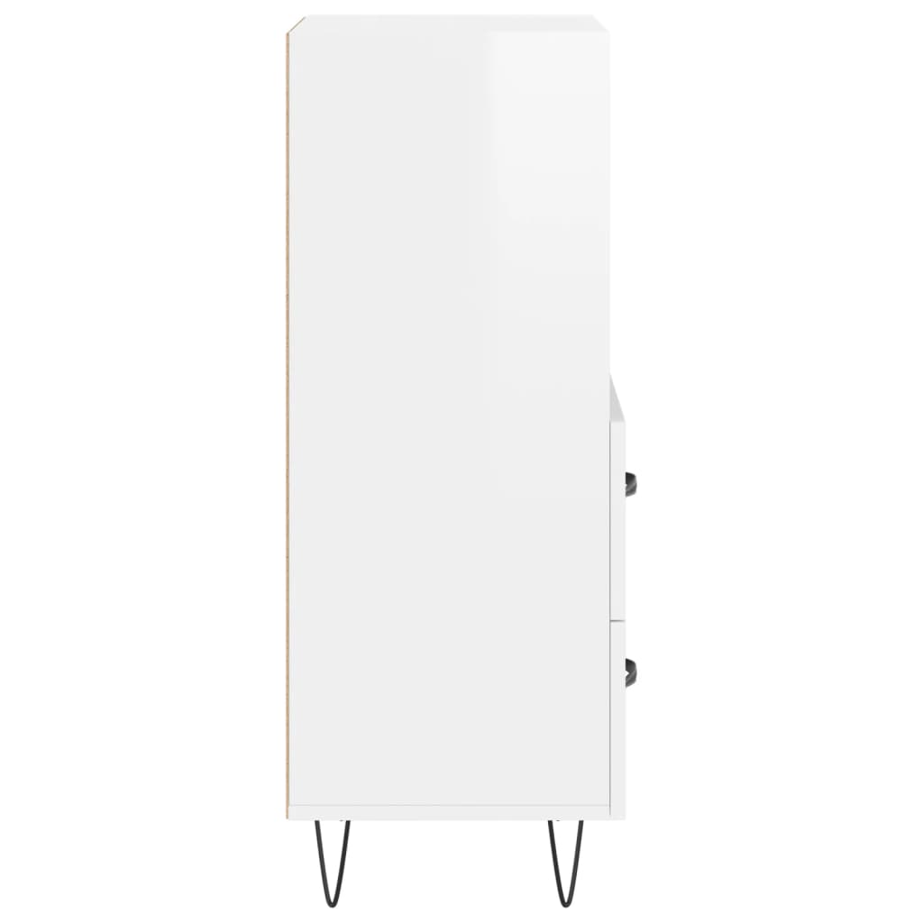 Sideboard Hochglanz-Weiß 34,5x34x90 cm Holzwerkstoff