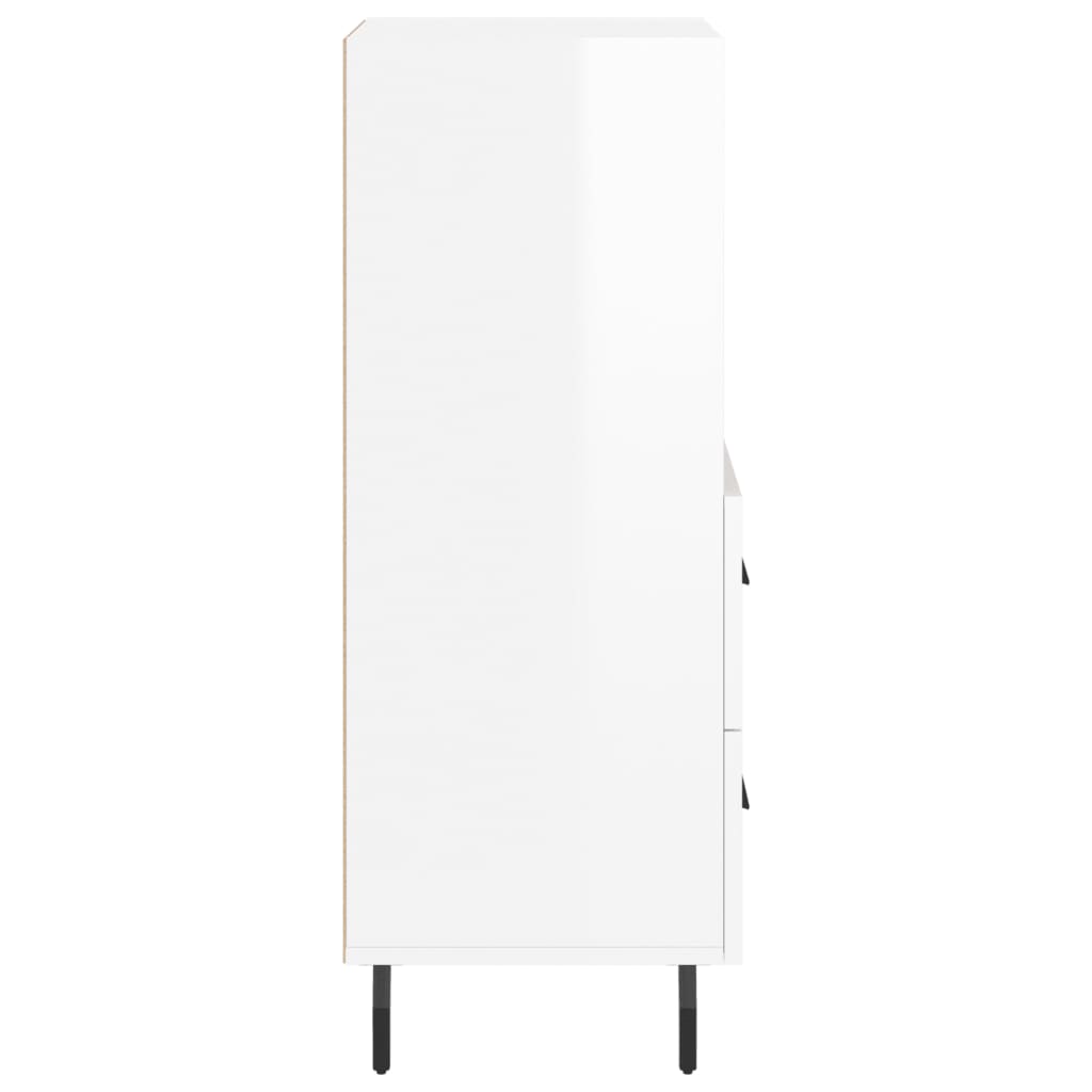 Sideboard Hochglanz-Weiß 34,5x34x90 cm Holzwerkstoff