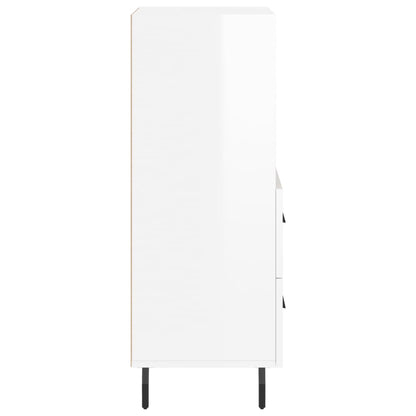 Sideboard Hochglanz-Weiß 34,5x34x90 cm Holzwerkstoff