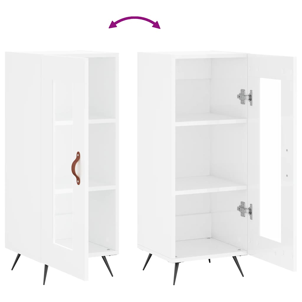 Sideboard Hochglanz-Weiß 34,5x34x90 cm Holzwerkstoff