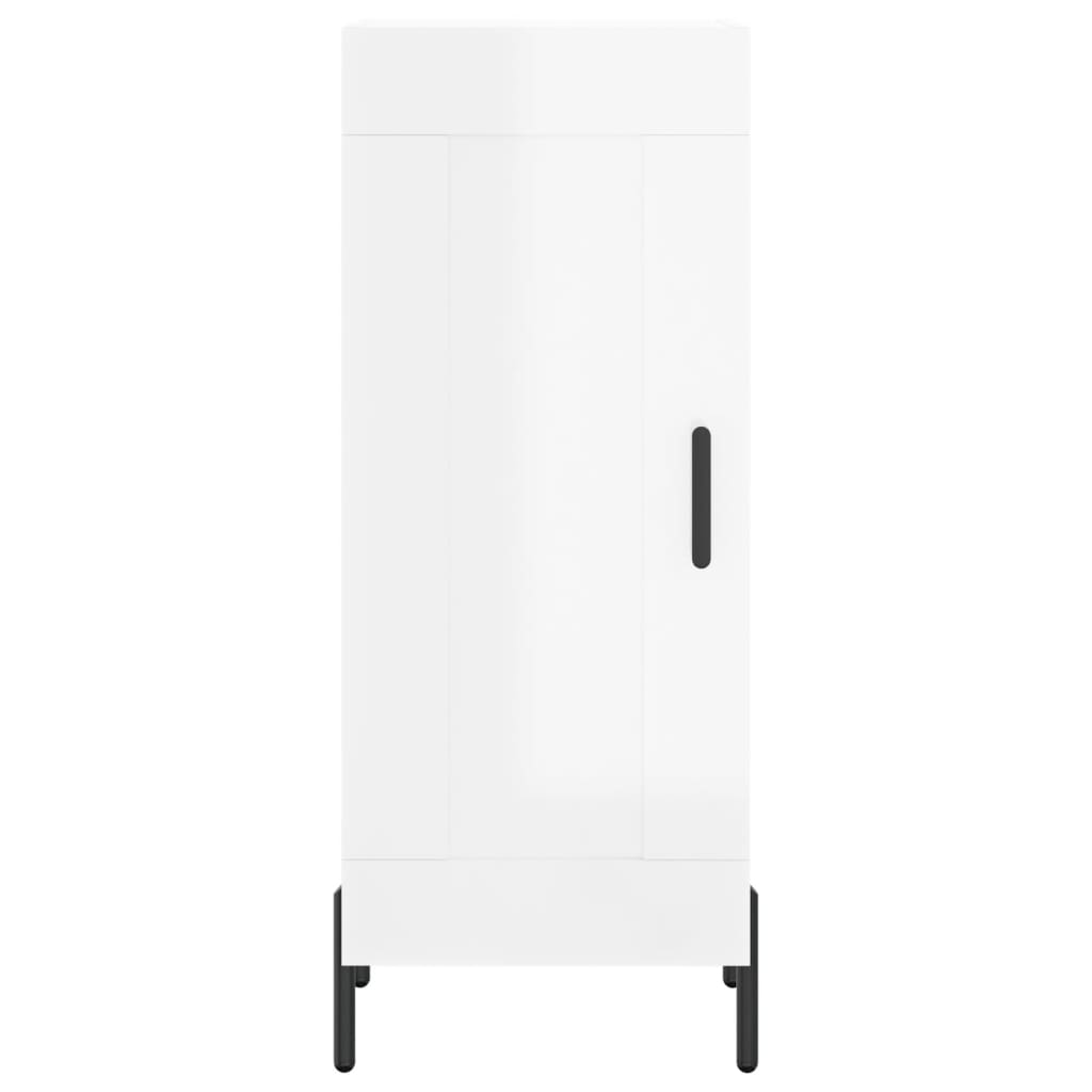 Sideboard Hochglanz-Weiß 34,5x34x90 cm Holzwerkstoff