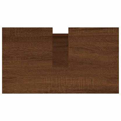 Badschrank Braun Eichen-Optik 58x33x60 cm Holzwerkstoff