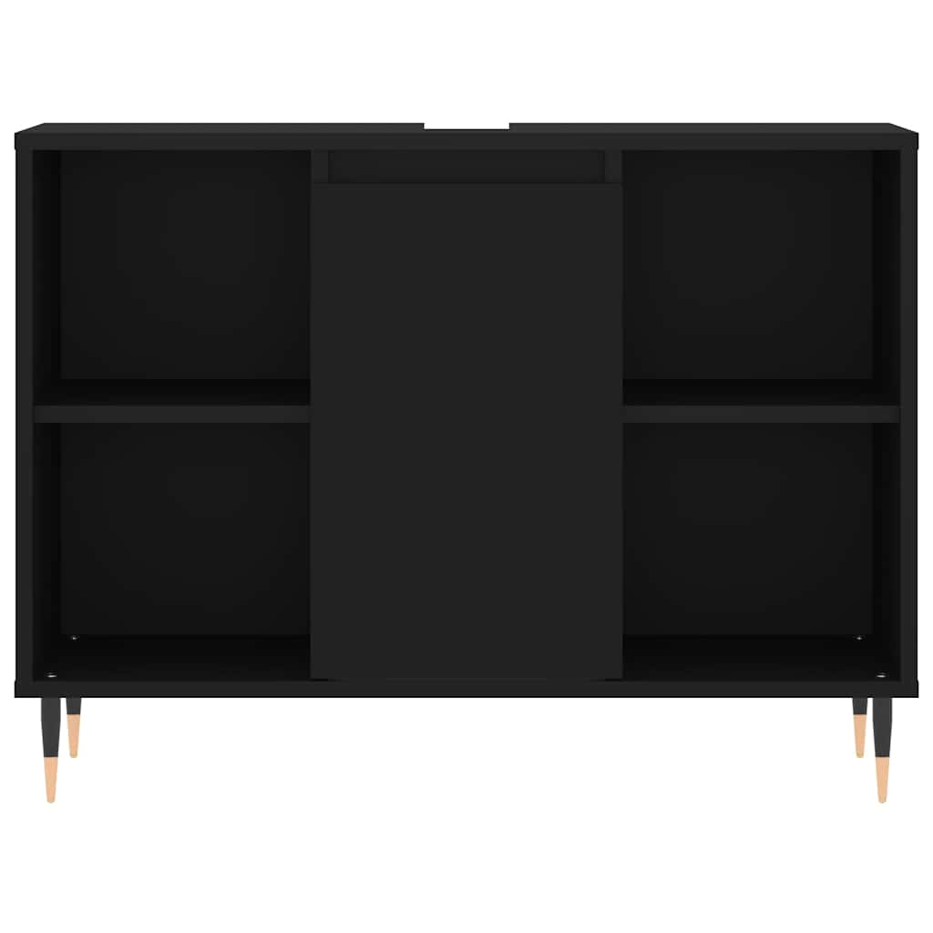 Badschrank Schwarz 80x33x60 cm Holzwerkstoff