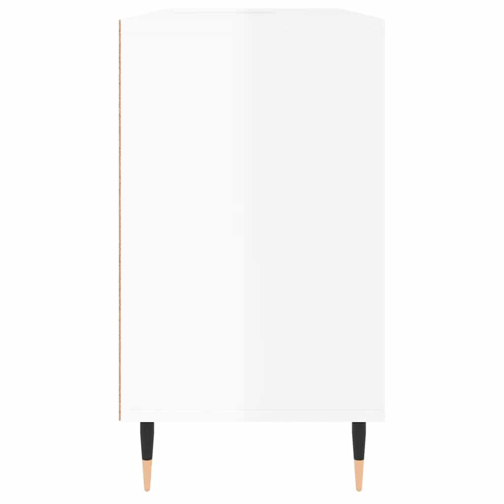 Badschrank Hochglanz-Weiß 80x33x60 cm Holzwerkstoff