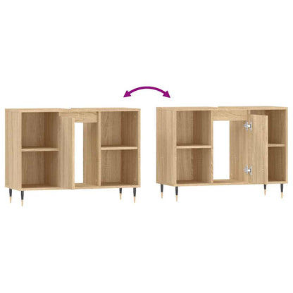 Badschrank Sonoma-Eiche 80x33x60 cm Holzwerkstoff