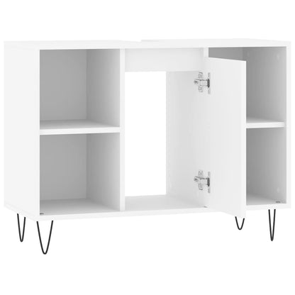Badschrank Weiß 80x33x60 cm Holzwerkstoff