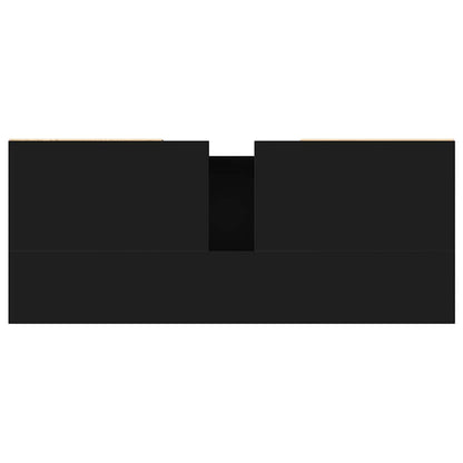 Badschrank Schwarz 80x33x60 cm Holzwerkstoff