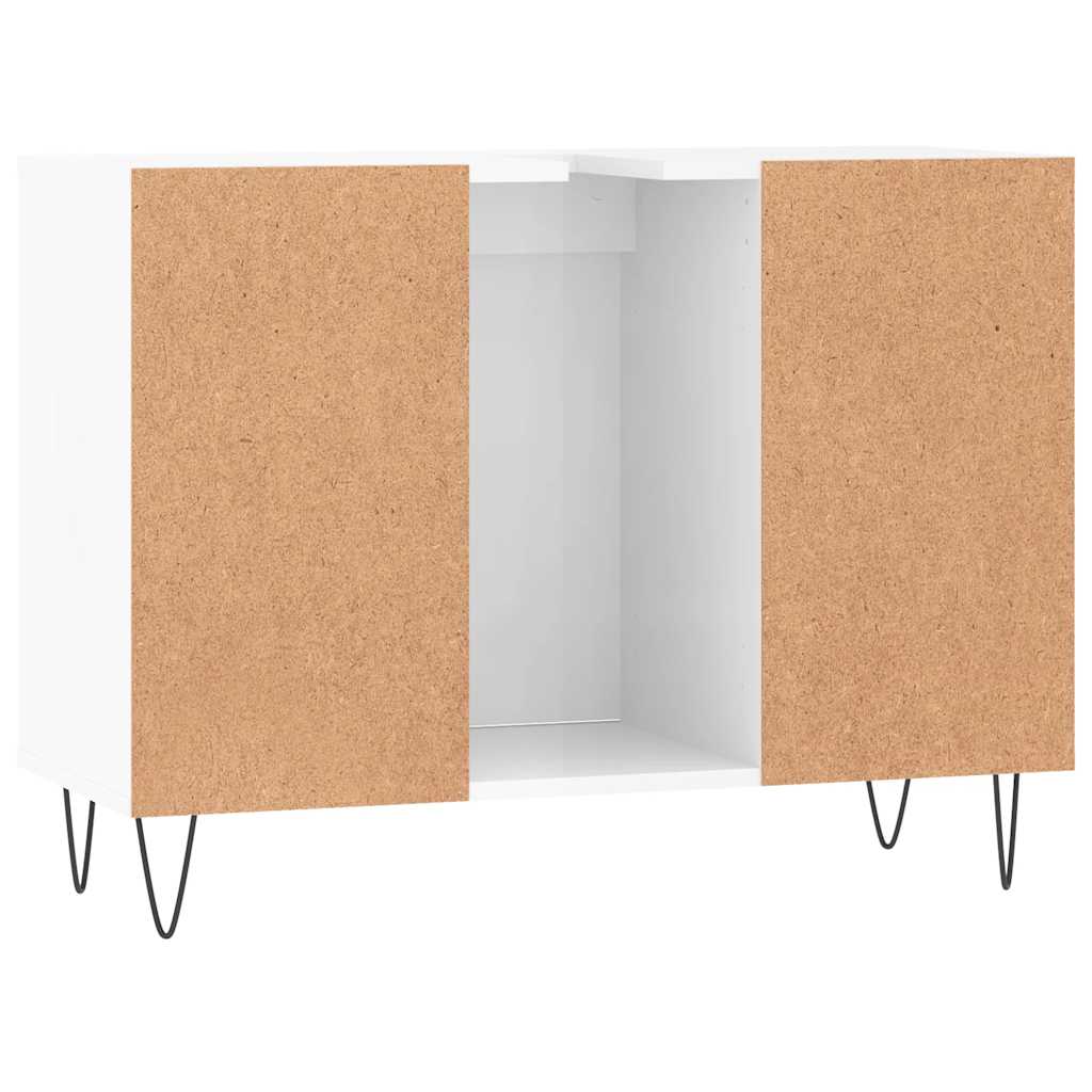 Badschrank Hochglanz-Weiß 80x33x60 cm Holzwerkstoff