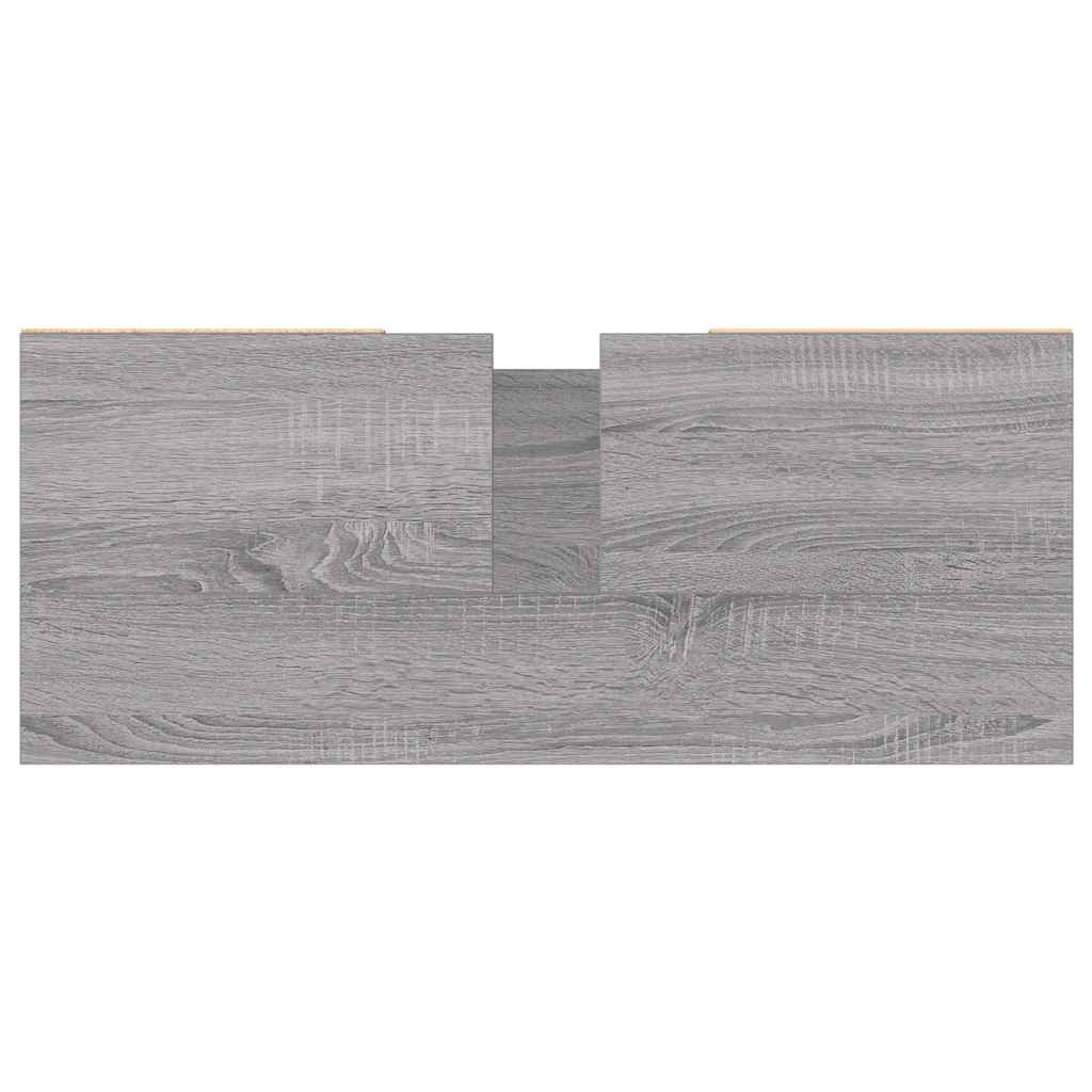 Badschrank Grau Sonoma 80x33x60 cm Holzwerkstoff