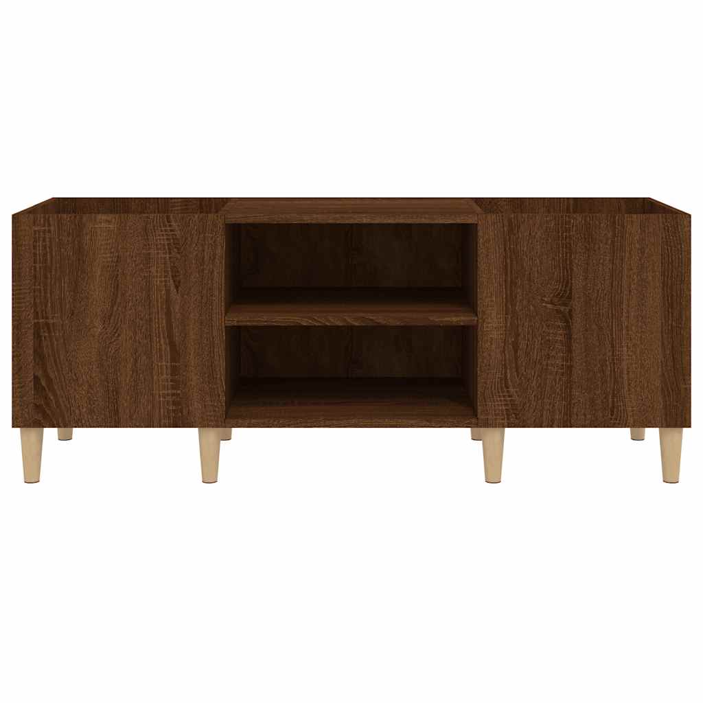 Plattenschrank Braun Eichen-Optik 121x38x48 cm Holzwerkstoff