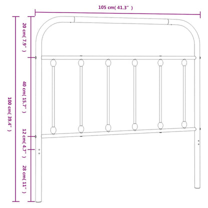 Ersatz-Kopfteil Metall Weiß 100 cm