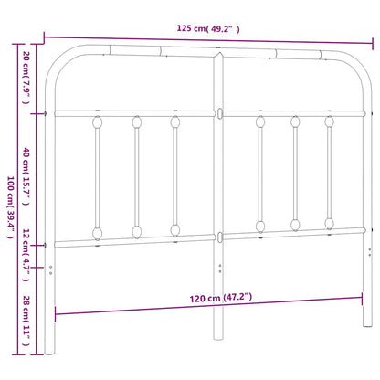 Ersatz-Kopfteil Metall Weiß 120 cm