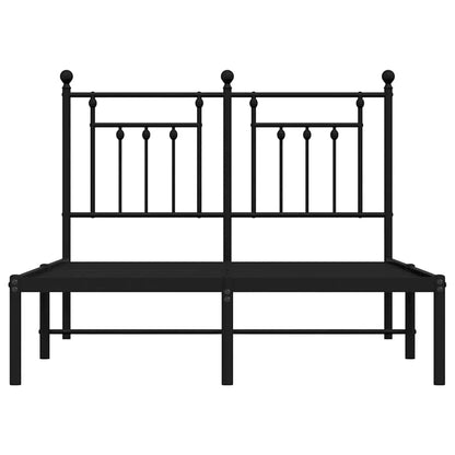 Bettgestell mit Kopfteil Metall Schwarz 135x190 cm
