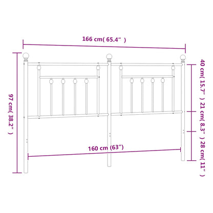 Ersatz-Kopfteil Metall Schwarz 160 cm