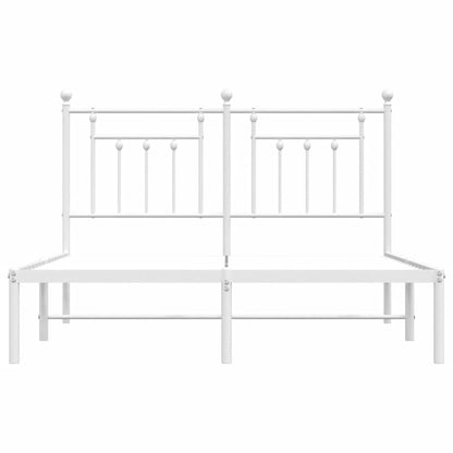 Bettgestell mit Kopfteil Metall Weiß 150x200 cm