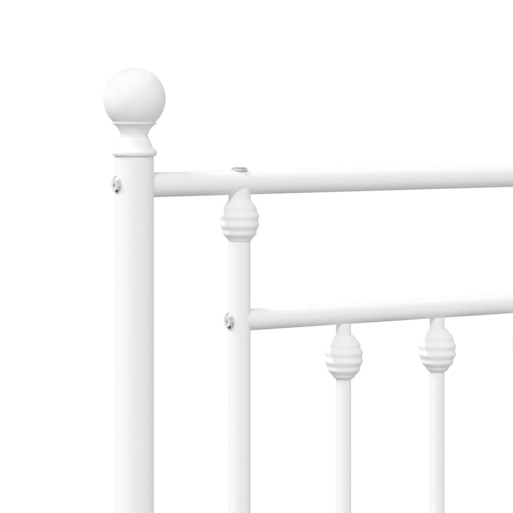 Bettgestell mit Kopfteil Metall Weiß 150x200 cm