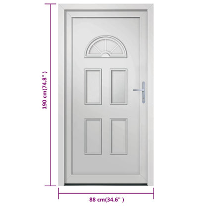 Haustür Weiß 88x190 cm PVC