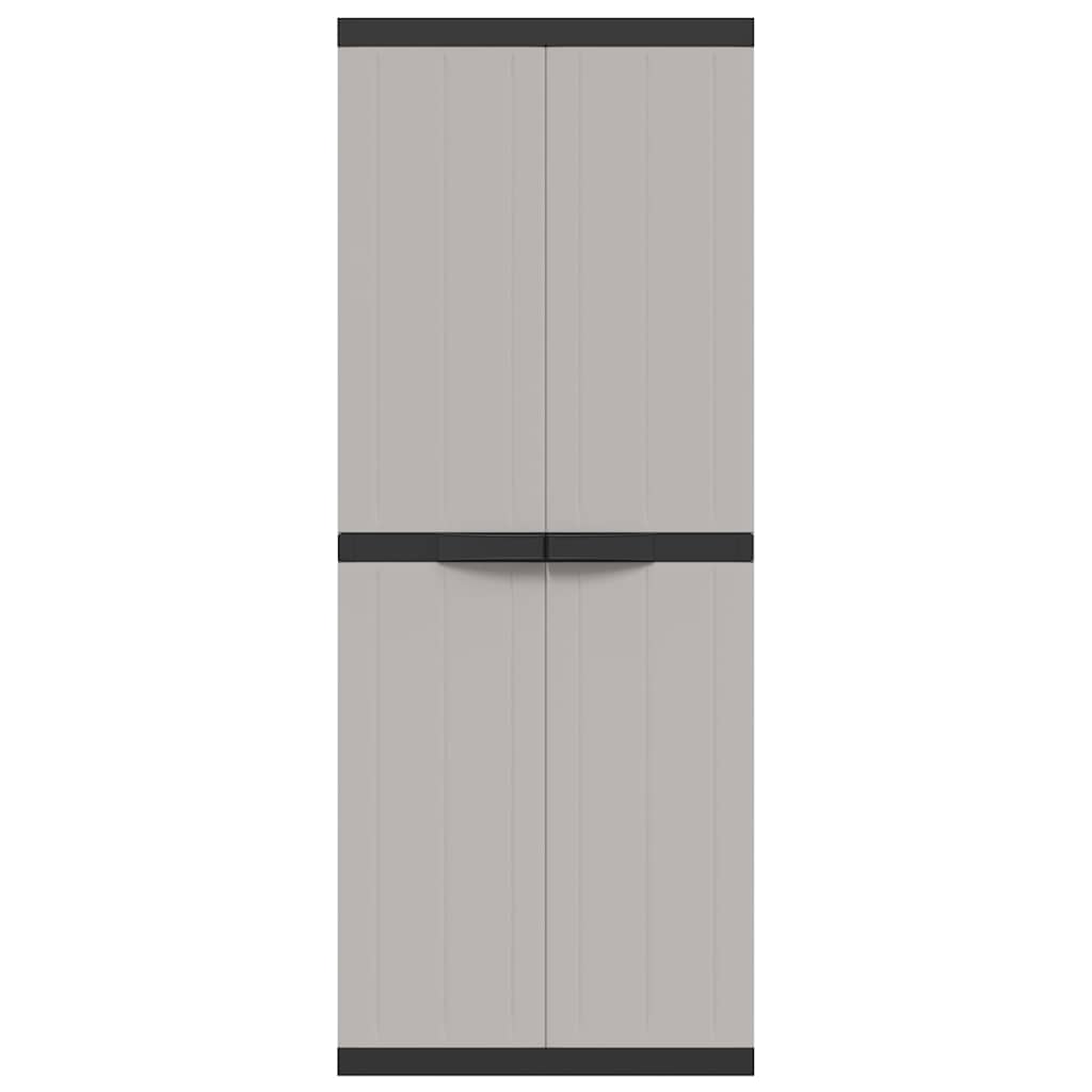 Gartenschrank Grau und Schwarz 65x37x165 cm PP
