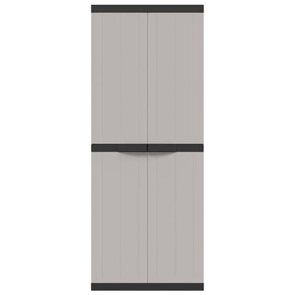 Gartenschrank Grau und Schwarz 65x37x165 cm PP