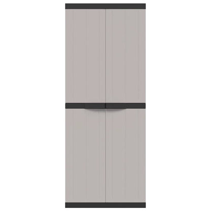 Gartenschrank Grau und Schwarz 65x37x165 cm PP