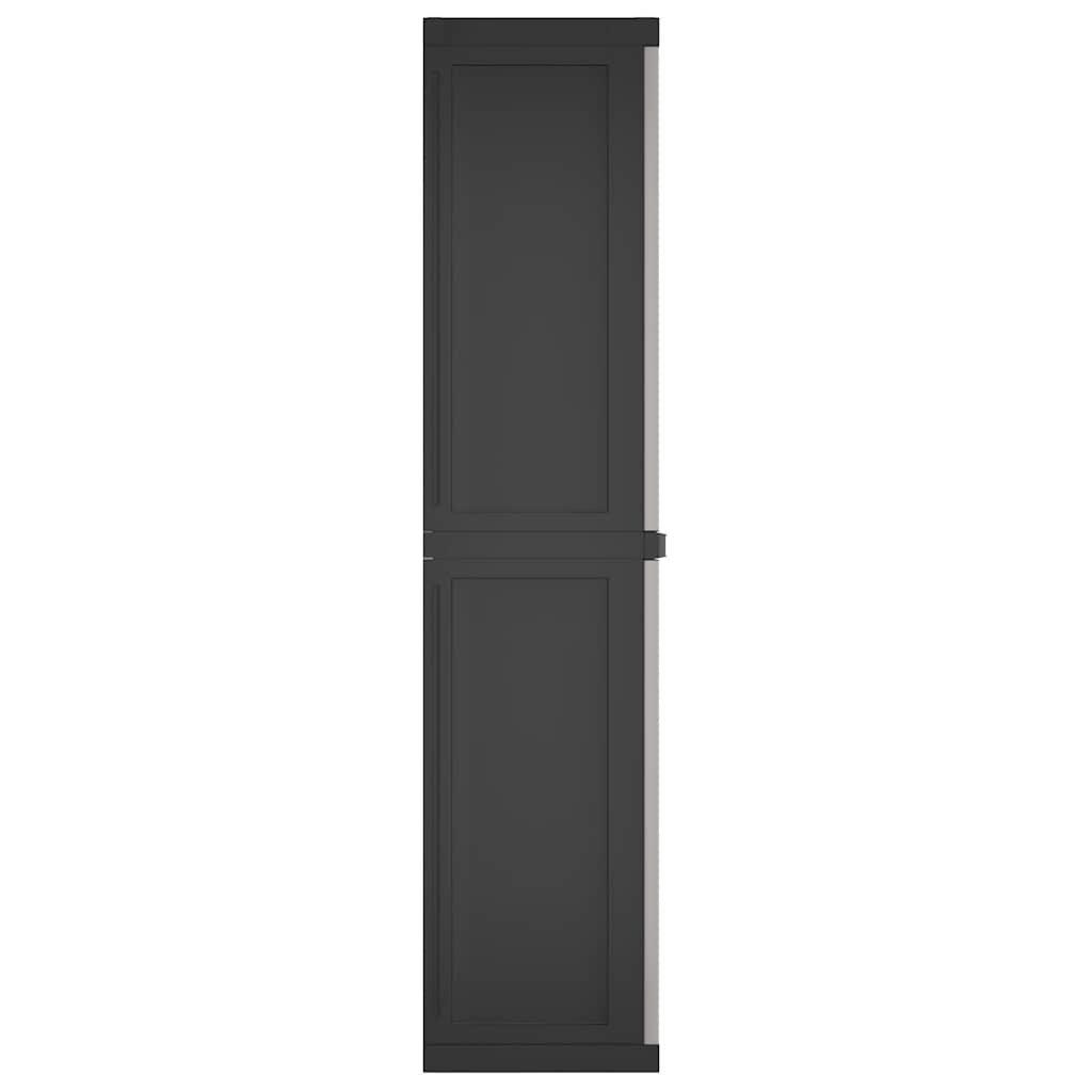 Gartenschrank Grau und Schwarz 65x37x165 cm PP