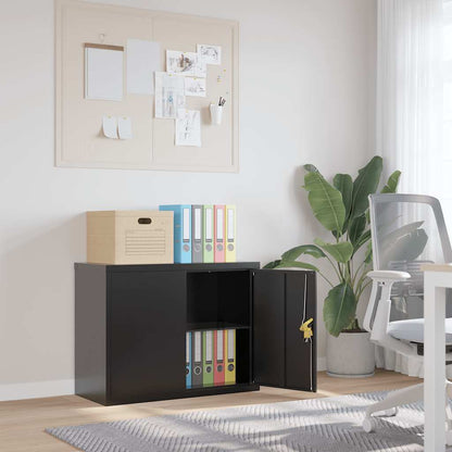Aktenschrank Schwarz 90x40x70 cm Stahl