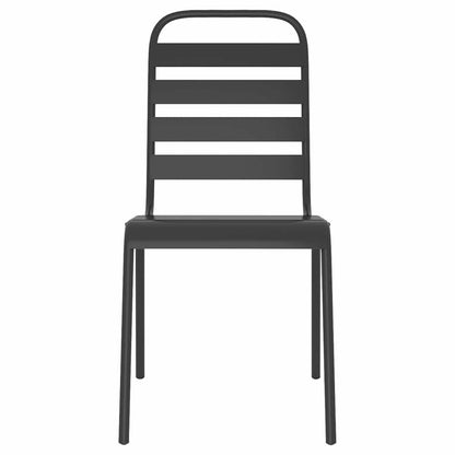 5-tlg. Garten-Essgruppe Anthrazit Stahl