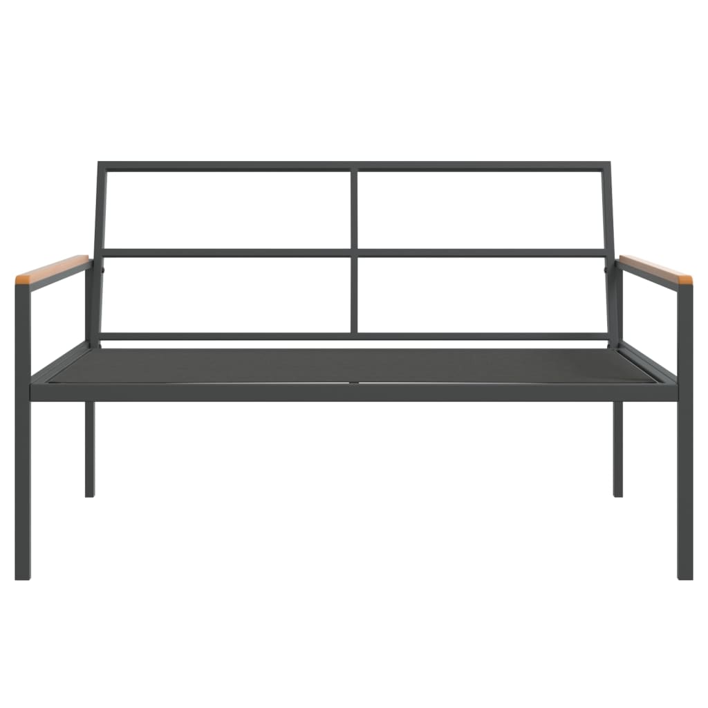 4-tlg. Garten-Lounge-Set mit Kissen Anthrazit Stahl