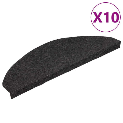 Stufenmatten Selbstklebend 10 Stk. Schwarz 65x22,5x3,5 cm