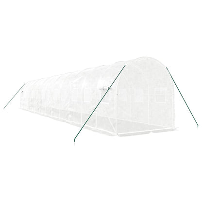 Gewächshaus mit Stahlrahmen Weiß 24 m² 12x2x2 m