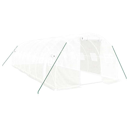 Gewächshaus mit Stahlrahmen Weiß 24 m² 8x3x2 m