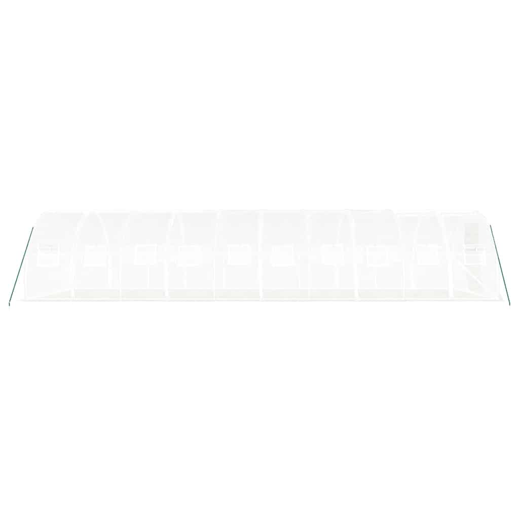 Gewächshaus mit Stahlrahmen Weiß 30 m² 10x3x2 m