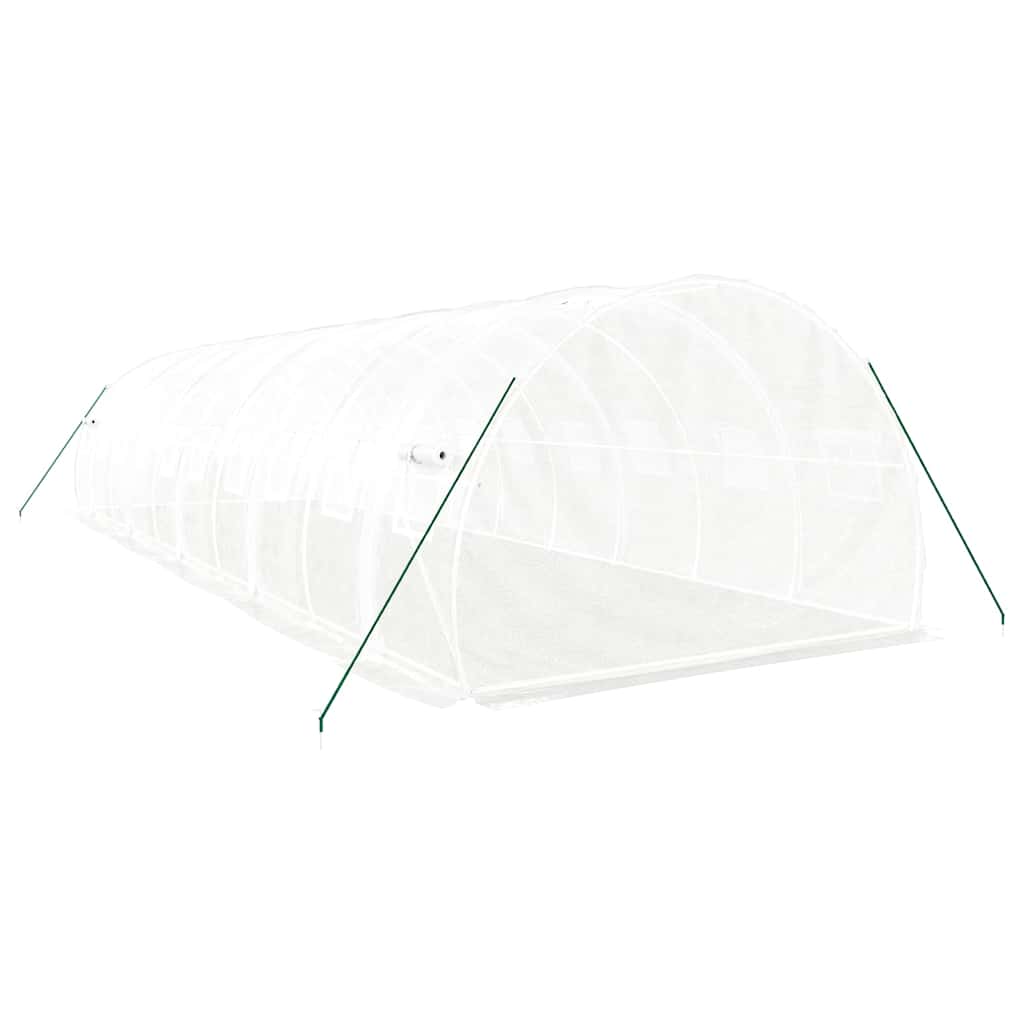 Gewächshaus mit Stahlrahmen Weiß 30 m² 10x3x2 m