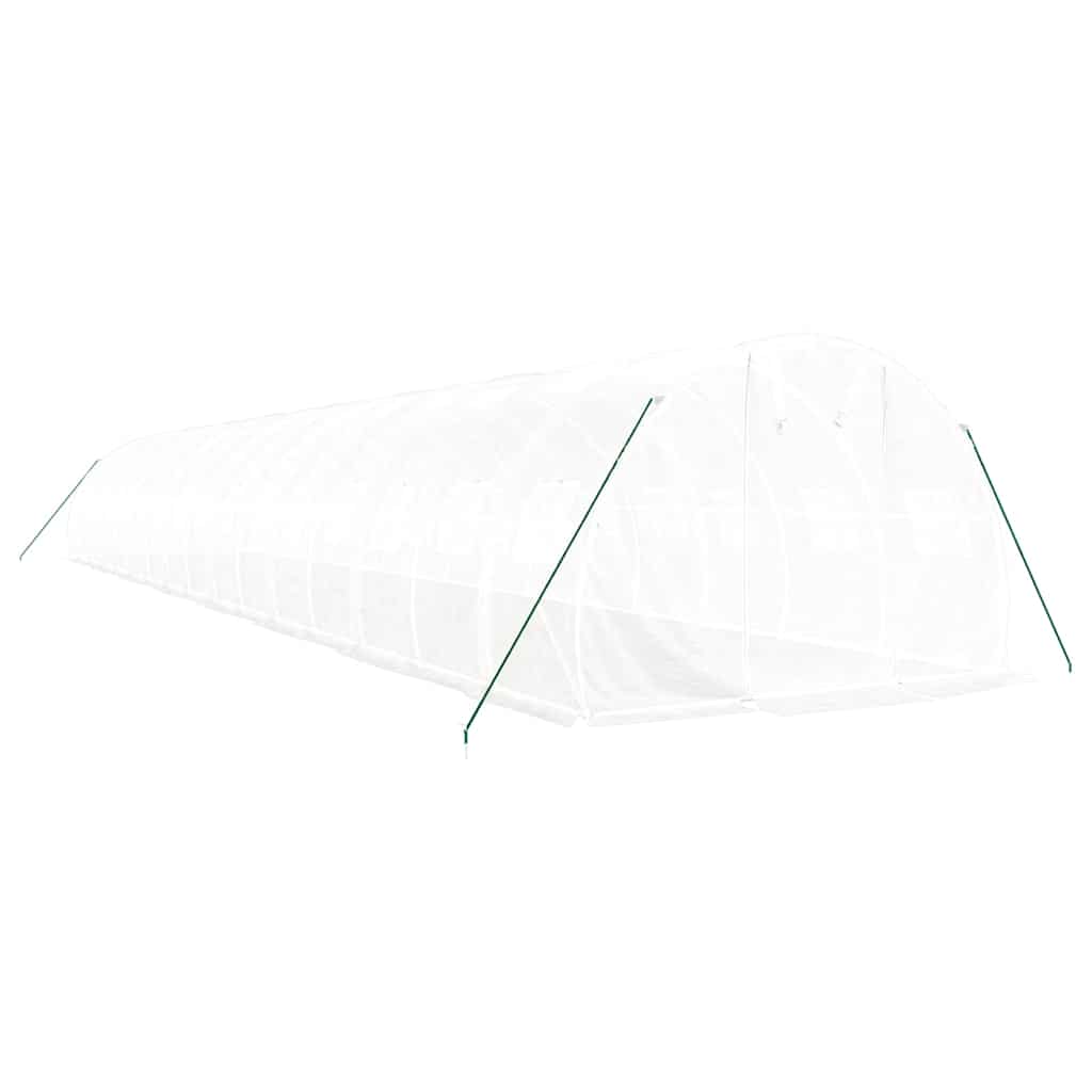 Gewächshaus mit Stahlrahmen Weiß 48 m² 16x3x2 m