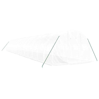 Gewächshaus mit Stahlrahmen Weiß 48 m² 16x3x2 m