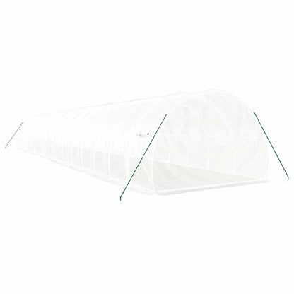 Gewächshaus mit Stahlrahmen Weiß 48 m² 16x3x2 m