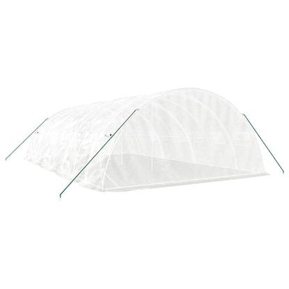 Gewächshaus mit Stahlrahmen Weiß 40 m² 8x5x2,3 m