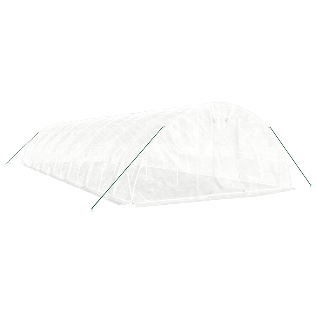 Gewächshaus mit Stahlrahmen Weiß 70 m² 14x5x2,3 m