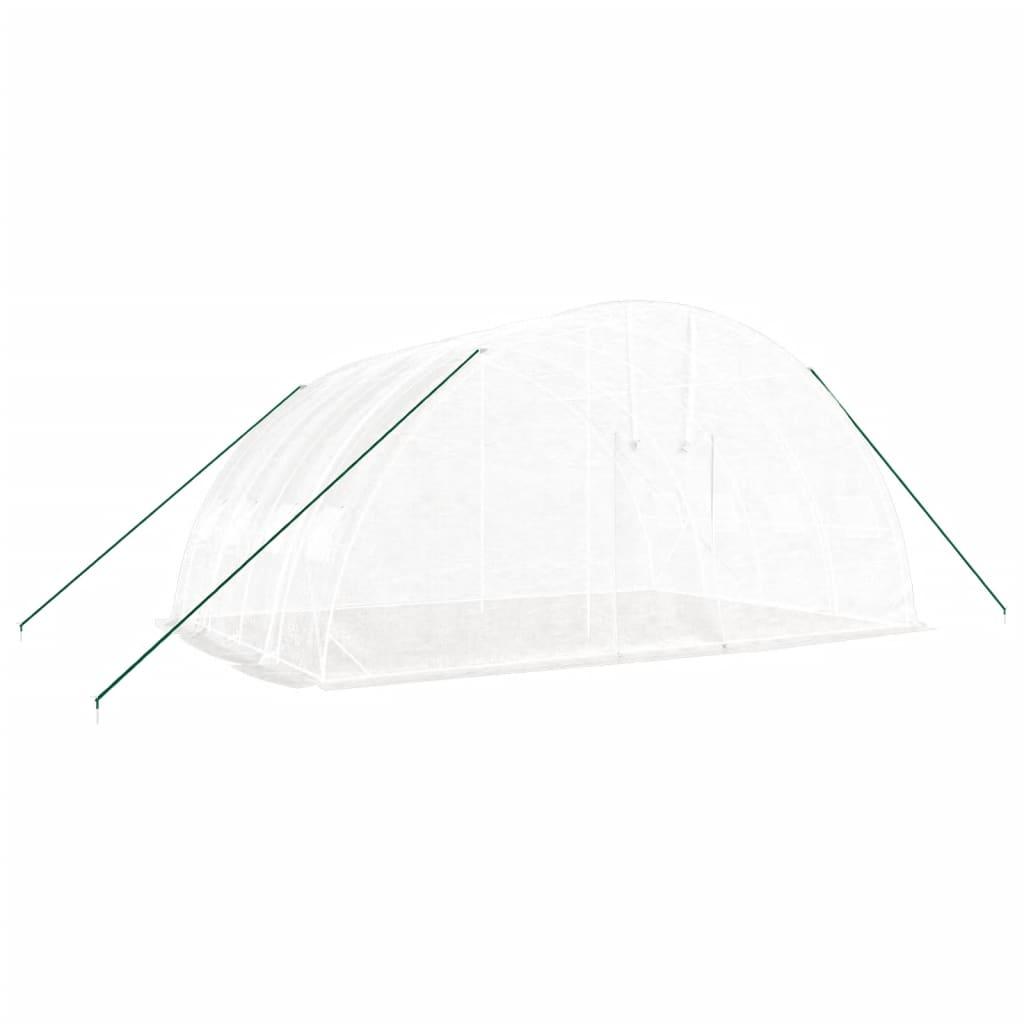 Gewächshaus mit Stahlrahmen Weiß 24 m² 6x4x2,85 m
